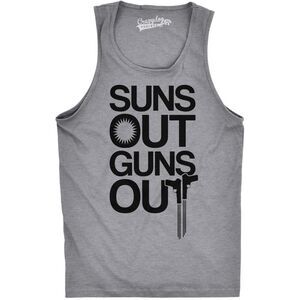 Mens Suns Out Guns Out Tank Funny Workout Tanks Hilarious Gym Shirt